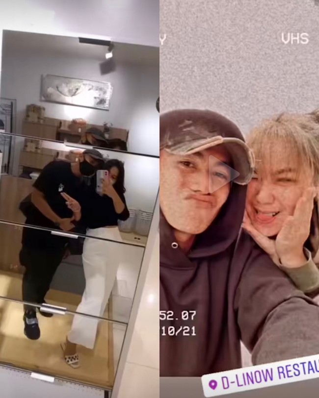 Claudya dan Aprilio Manganang juga mengabadikan momen ketika sedang berada di pusat perbelanjaan. Mereka asyik selfie di depan cermin. Keduanya terlihat mesra dan bercanda ria. Foto: Dok. TikTok @c.cvanrhyn.