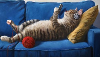 Rebahan sambil dengerin musik. Foto: Instagram/luciaheffernan