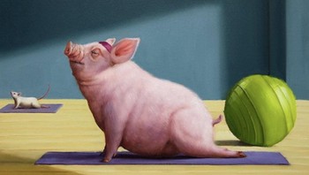 Si babi lagi pilates nih kayanya. Foto: Instagram/luciaheffernan