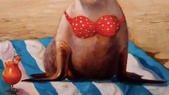 Adalah Lucia Heffernan seniman asal Amerika-Taiwan yang berimajinasi jika hewan-hewan melakukan aktivitas seperti manusia. Foto: Instagram/luciaheffernan