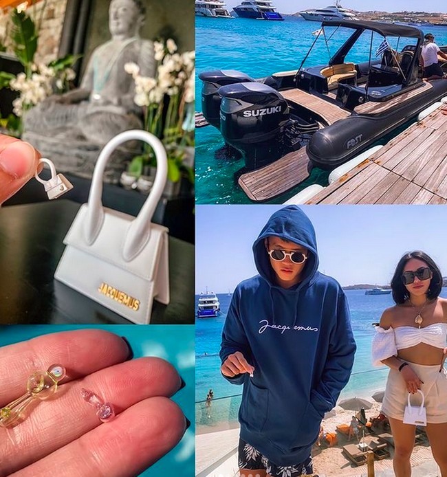 Antimainstream, Arnold Putra menenteng tas supermikro keluaran Jacquemus. (Foto: Instagram/@arnoldputra)