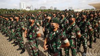 Apel pasukan TNI AD ini dimulai sekitar pukul 08.50 WIB.