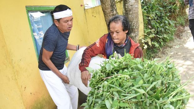 Kisah Herman (37) seorang penyambit rumput asal Cikerti Cipetir, Desa Mandalamukti, Kecamatan Cikalong Wetan, Kabupaten Bandung Barat, membuat bergetar hati Anggota DPR RI Dedi Mulyadi.