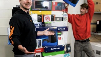 Ini adalah salah satu tantangan di mana Mr Beast akan membayar semua benda yang bisa muat di sebuah lingkaran. Foto: Instagram