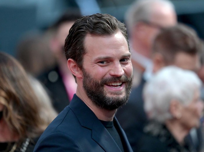 LONDON, ENGLAND - OCTOBER 12: Jamie Dornan attends the Belfast European Premiere during the 65th BFI London Film Festival at The Royal Festival Hall on October 12, 2021 in London, England. (Photo by Gareth Cattermole/Getty Images for BFI)
