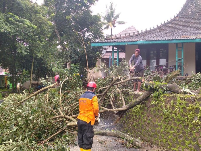Puluhan rumah di Srikandang, Kecamatan Bangsri, terkena angin puting beliung, Rabu (26/1/2022)