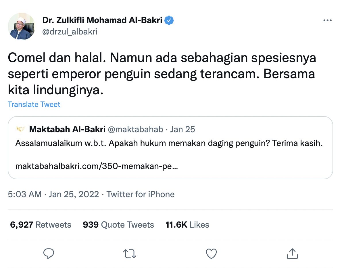 Eks Menag Malaysia Sebut Penguin Lucu dan Halal Dimakan, Warganet Kaget