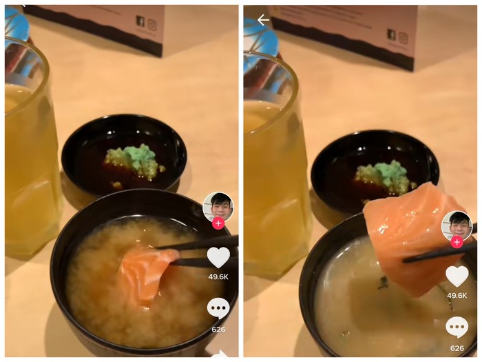 Netizen Ini Makan Sashimi dengan Dicelup ke Dalam Sup