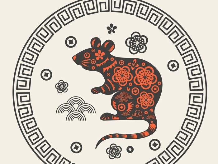Shio Tikus Vector of Happy Chinese New Year 2020 year of the Rat paper cut style. Chinese Zodiac characters for greetings card, flyers, invitation, posters, brochure, banners, calendar etc.