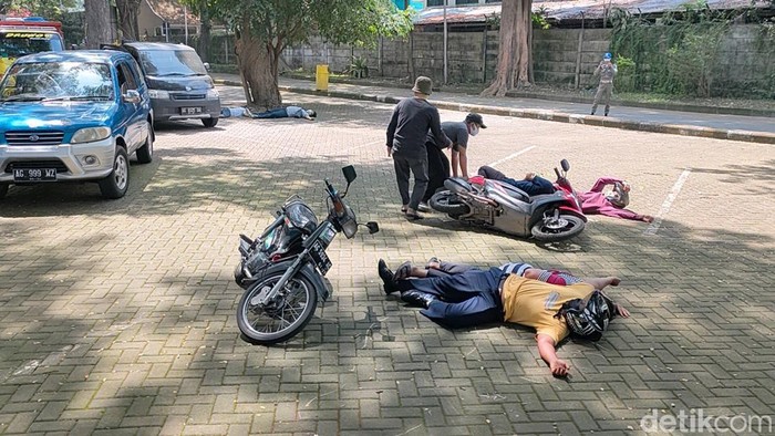 Simulasi kecelakaan di Kota Kediri