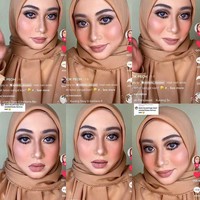 Dan inilah penampilan wajah Cik Peoh setelah memakai makeup 10 lapis mulai dari foundation, concealer, bedak, lipstik, maskara, eyeshadow hingga blush on. Untuk membersihkan wajah yang dihiasi makeup 10 lapis itu, Cik Peoh membutuhkan waktu sekitar setengah jam. Foto: Dok. Tangkapan layar akun TikTok @cikpeohh_.