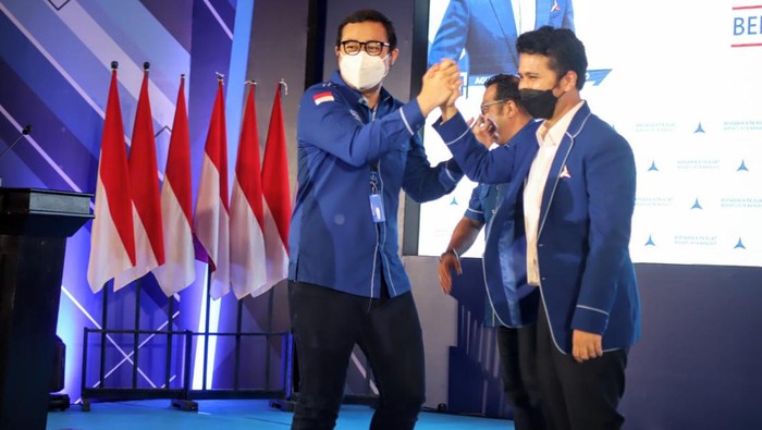Bayu Airlangga dan Emil Elestianto Dardak di musda VI DPD Partai Demokrat Jatim