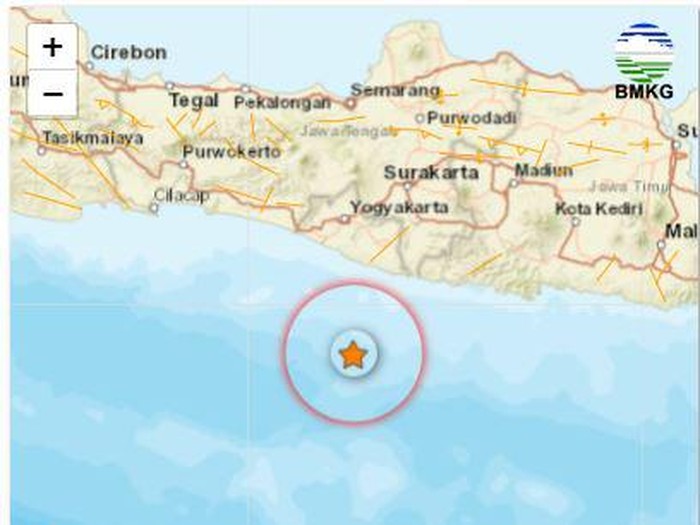 Gempa M 3 di Gunungkidul, Jumat (28/1/2022).