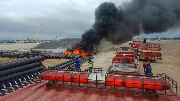Lokasi kebakaran di Makassar New Port (dok. istimewa)