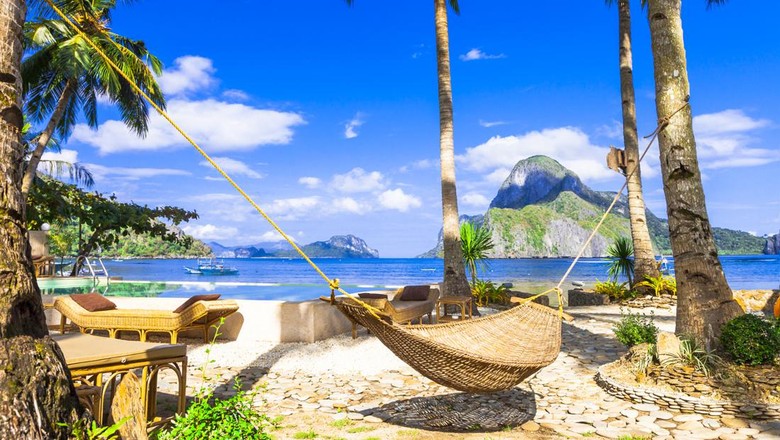 Pantai di Filipina Relaxing Holidays in Tropical Paradise.Philippines Island.