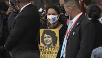 Diketahui, Xiomara Castro merupakan istri dari mantan presiden Honduras Manuel Zelaya yang dikudeta militer Honduras pada tahun 2009 lalu. (AP Photo/Moises Castillo)