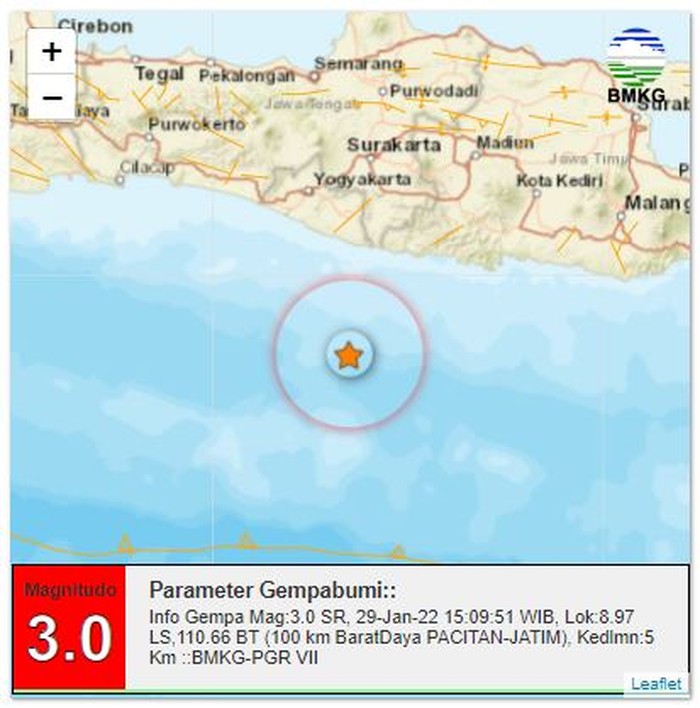 gempa pacitan m 3.0