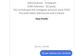 Meme Arsenal Cinta Ditolak Dusan Vlahovic