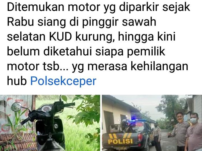 Motor diparkir empat hari di Klaten, Sabtu (29/1/2022).