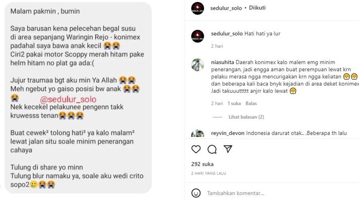 tangkapan layar Instagram @sedulur_solo