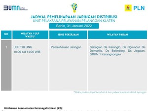 Pemadaman Listrik PLN di Klaten Hari Ini, Berikut Lokasinya