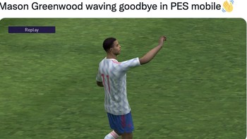 Tak hanya di dunia nyata, tapi juga di game seperti di PES Mobile, Greenwood juga mengucap sampai jumpa. Foto: Twitter