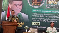 Anies menghadiri Muskerwil DPW PPP DIY di Grand Rohan Hotel, Kapanewon Banguntapan, Kabupaten Bantul, Senin (31/1/2022).