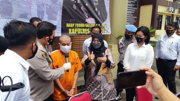 Pers rilis kakek pelaku pencabulan difabel di Serang