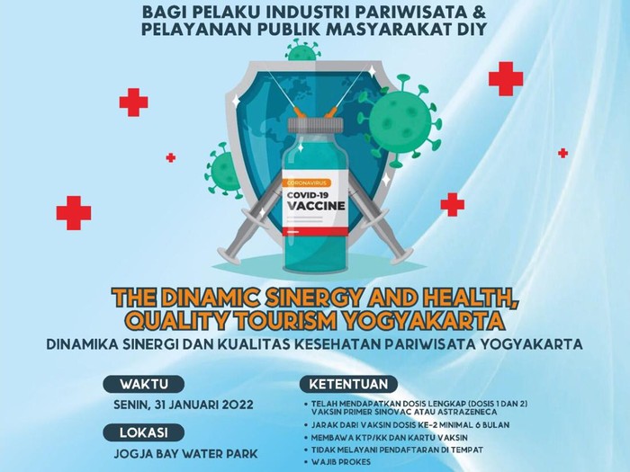 Vaksinasi booster pelaku industri pariwisata DIY, Senin (31/1/2022).