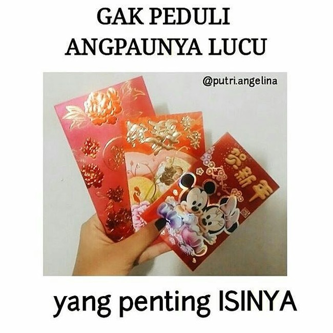 Angpao Tahun Baru Imlek memang biasanya lucu-lucu nih. Tapi dibanding angpaonya, lebih penting isi di dalamnya. Gapapa angpaonya nggak lucu yang penting isinya tidak mengecewakan deh.. Foto: 1cak.com
