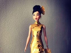 Kreatif! Dari Amplop Ang Pao Dibikin Kostum Boneka Barbie