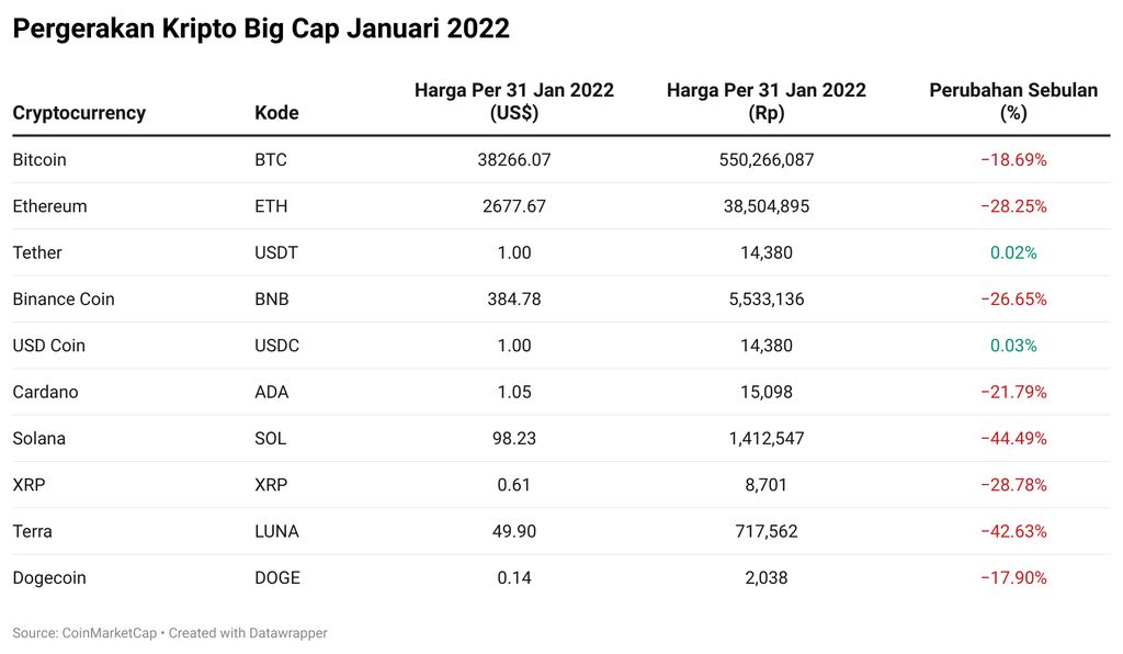 Kripto Big Cap Januari 2022