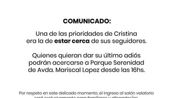 Para follower terkejut karena mendadak ada kabar ia telah meninggal dunia. Salah satu prioritas Cristina adalah untuk bisa dekat dengan para follower. Bagi mereka yang ingin mengucapkan selamat tinggal terakhir, bisa datang ke lokasi, demikian pengumuman di Instagram Aranda. Foto: Instagram/Cristina Vita Aranda