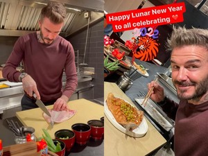 Meriahkan Imlek, David Beckham Masak Ikan Goreng Mandarin Saus Asam Manis