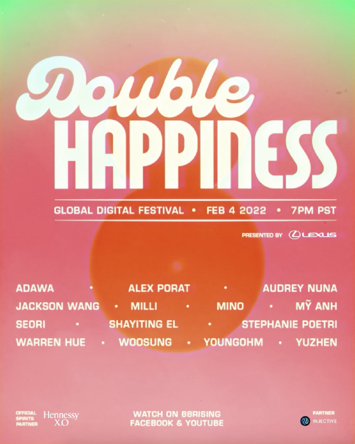 Double Happiness, konser 88rising digelar online 4 Februari 2022.