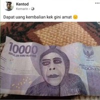 Bikin nggak habis pikir, uangnya malah digambar-gambar seperti ini. Kalau dapat uang kembalian kayak gini sih pasti auto kesal tapi pengin ketawa juga lihat gambarnya. Foto: Instagram
