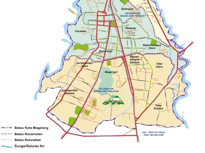 Peta Kota Magelang, Jawa Tengah, Rabu (2/2/2022).