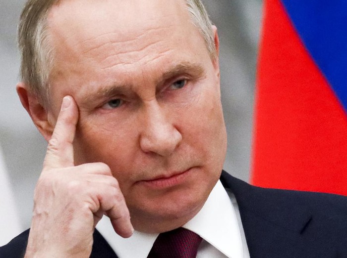 Russian President Vladimir Putin listens to a journalists question during a joint news conference with Hungarys Prime Minister Viktor Orban following their talks in the Kremlin in Moscow, Russia, Tuesday, Feb. 1, 2022. Putin says the U.S. and its allies have ignored Russias top security demands. In his first comments on the standoff with the West over Ukraine in more than a month, Putin said Tuesday that the Kremlin is still studying the U.S. and NATOs response to the Russian security demands received last week. (Yuri Kochetkov/Pool Photo via AP)
