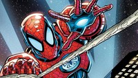 Iron Man dengan baju besi bermotif jaring laba-laba dengan logo laba-laba di bagian dada ini digambar Dan Jurgens. (Foto: dok. Marvel Comics)