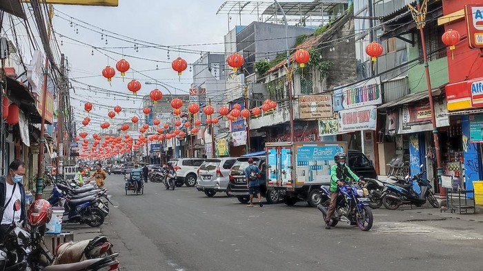Suasana di Pasar Lama Tangerang yang viral karena kerumunan hari ini (Wildan/detikcom)