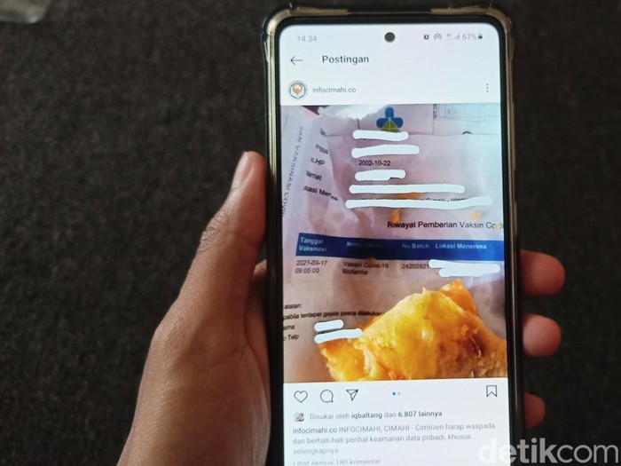 Viral sertifikat vaksin COVID-19 jadi bunkus gorengan.