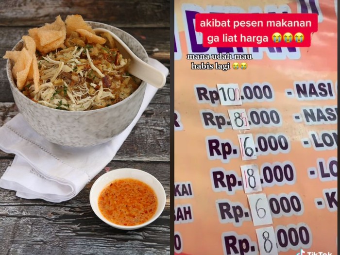 Bubur ayam Rp 100.000