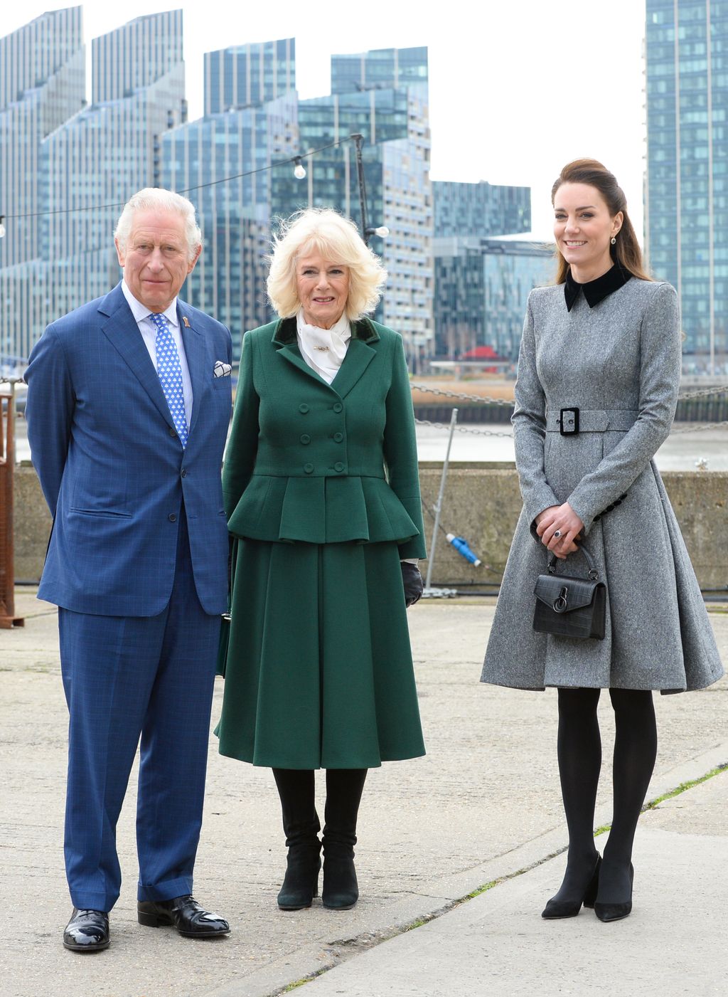 LONDON, ENGLAND - FEBRUARY 03: Catherine, Duchess of Cambridge is seen during a visit to  The Prince's Foundations Trinity Buoy Wharf, a training site for arts and culture on February 3, 2022 in London, England. (Photo by Nicky J Sims/Getty Images)