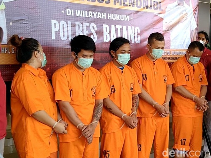 Lima tersangka penculikan di Polres.