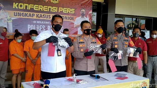 Lima tersangka penculikan di Polres.