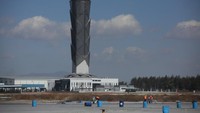 Bandara Filipe Angeles memasuki tahap akhir pembangunan seperti terlihat pada Senin (31/1/2022) . Rencananya, bandara ini akan mulai beroperasi 21 Maret, bulan depan.