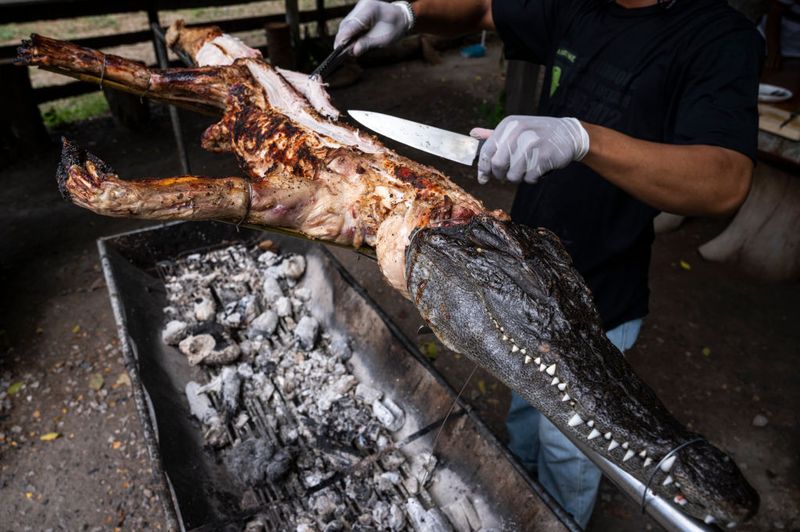 Minat terhadap daging buaya di Thailand semakin meningkat seiring melonjaknya harga daging babi.  Olahan daging buaya semakin digemari, Kamis (3/2/2022).