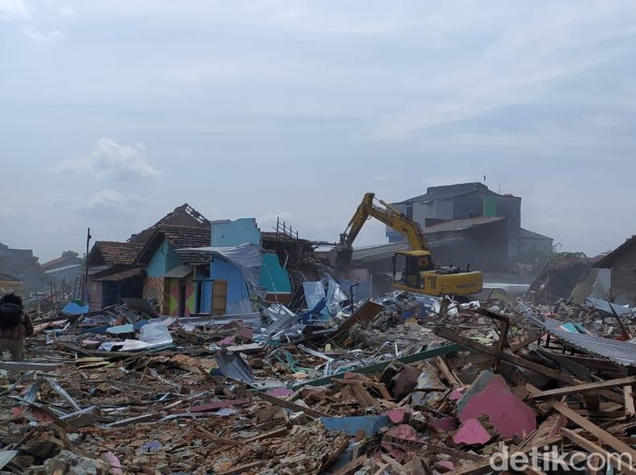 Bangunan lokalisasi Lorok Indah (LI) akhirnya dibongkar, Kamis (3/2/2022).