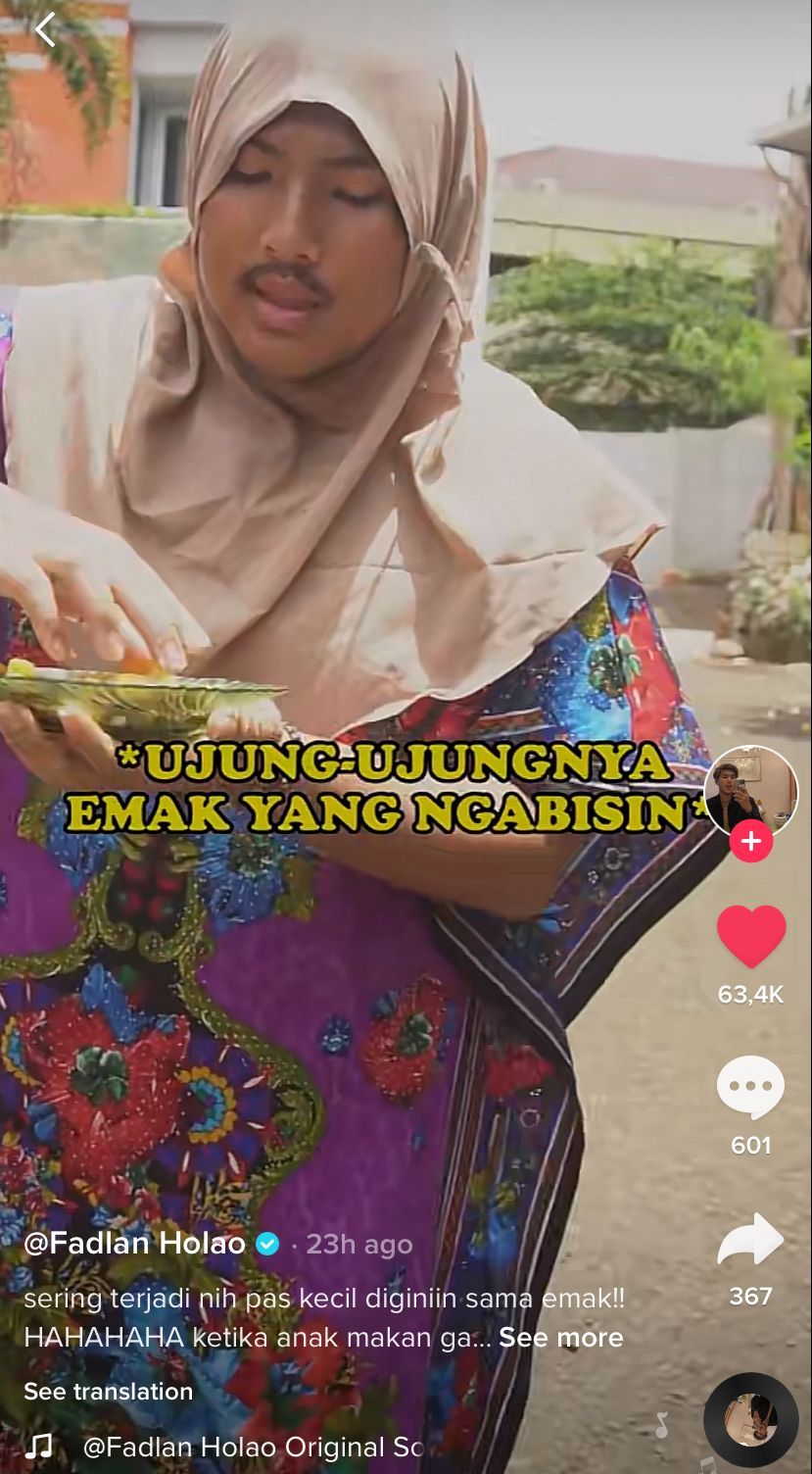 Kocak! Aksi Fadlan Holao Tirukan Emak-emak yang Suapi Anak