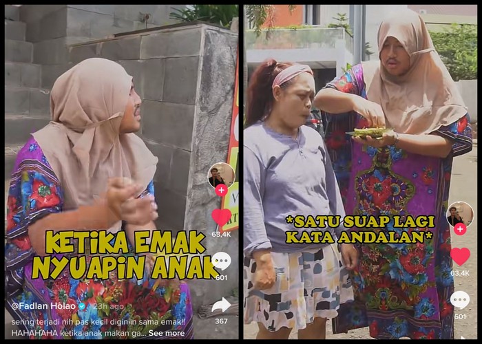 Kocak! Aksi Fadlan Holao Tirukan Emak-emak yang Suapi Anak